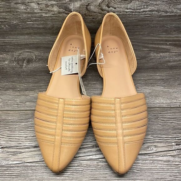 Women’s Two Piece Iris Tan Ballet Closed-Toe Slip-On Flats - A New Day - Picture 5 of 8